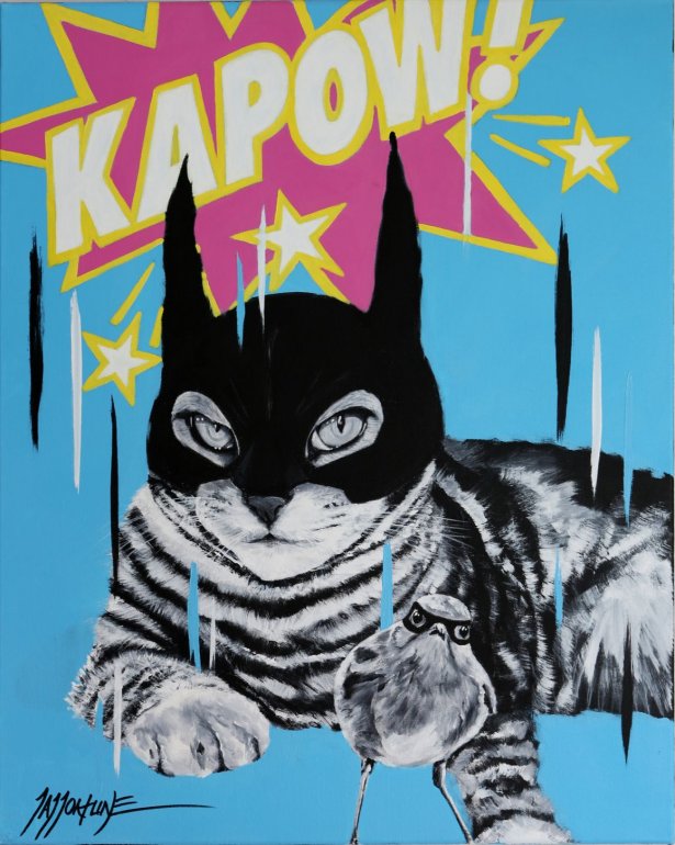 Image 1 of Bat Cat and Robin - Original