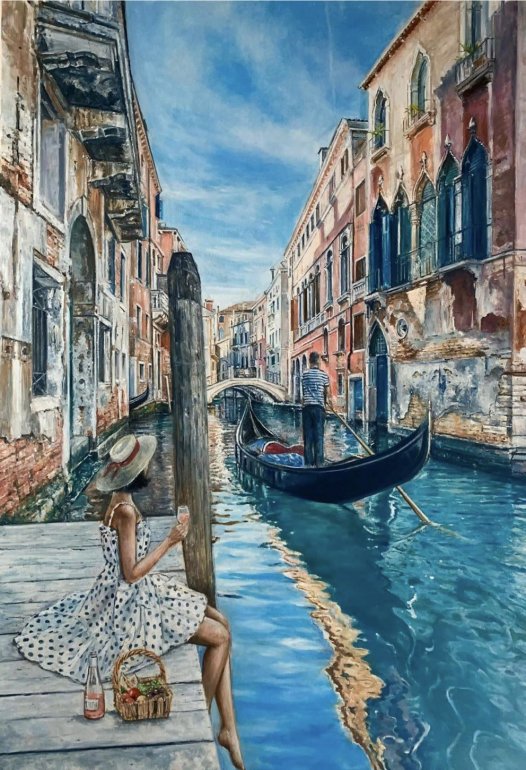 Image 1 of Picnic In Venice - Original
